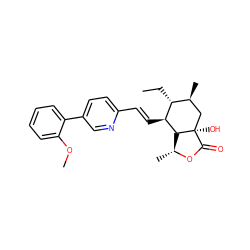 CC[C@@H]1[C@@H](C)C[C@@]2(O)C(=O)O[C@H](C)[C@H]2[C@H]1/C=C/c1ccc(-c2ccccc2OC)cn1 ZINC000084605356