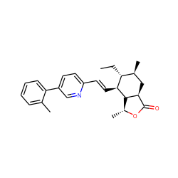 CC[C@@H]1[C@@H](C)C[C@H]2C(=O)O[C@H](C)[C@H]2[C@H]1/C=C/c1ccc(-c2ccccc2C)cn1 ZINC000084602925