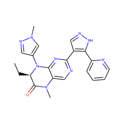 CC[C@@H]1C(=O)N(C)c2cnc(-c3cn[nH]c3-c3ccccn3)nc2N1c1cnn(C)c1 ZINC000096272665