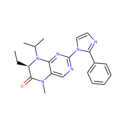 CC[C@@H]1C(=O)N(C)c2cnc(-n3ccnc3-c3ccccc3)nc2N1C(C)C ZINC000096272672