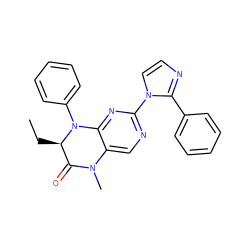 CC[C@@H]1C(=O)N(C)c2cnc(-n3ccnc3-c3ccccc3)nc2N1c1ccccc1 ZINC000096272661