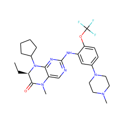 CC[C@@H]1C(=O)N(C)c2cnc(Nc3cc(N4CCN(C)CC4)ccc3OC(F)(F)F)nc2N1C1CCCC1 ZINC000043205414