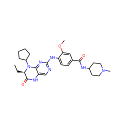 CC[C@@H]1C(=O)Nc2cnc(Nc3ccc(C(=O)NC4CCN(C)CC4)cc3OC)nc2N1C1CCCC1 ZINC000473092068