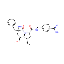 CC[C@@H]1C[C@@H](C(=O)NCc2ccc(C(=N)N)cc2)N2C(=O)[C@](N)(Cc3ccccc3)C[C@H](OC)[C@H]12 ZINC000013818745