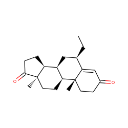 CC[C@@H]1C[C@@H]2[C@@H]3CCC(=O)[C@]3(C)CC[C@@H]2[C@@]2(C)CCC(=O)C=C12 ZINC000036289256