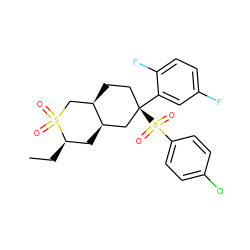 CC[C@@H]1C[C@@H]2C[C@](c3cc(F)ccc3F)(S(=O)(=O)c3ccc(Cl)cc3)CC[C@@H]2CS1(=O)=O ZINC000036175582