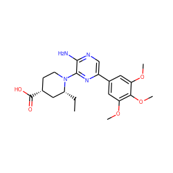 CC[C@@H]1C[C@H](C(=O)O)CCN1c1nc(-c2cc(OC)c(OC)c(OC)c2)cnc1N ZINC000064436822