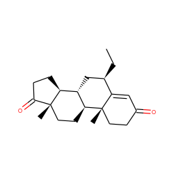 CC[C@@H]1C[C@H]2[C@@H]3CCC(=O)[C@@]3(C)CC[C@@H]2[C@@]2(C)CCC(=O)C=C12 ZINC000013736372