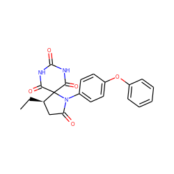 CC[C@@H]1CC(=O)N(c2ccc(Oc3ccccc3)cc2)C12C(=O)NC(=O)NC2=O ZINC000028128714