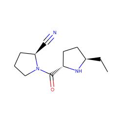 CC[C@@H]1CC[C@@H](C(=O)N2CCC[C@H]2C#N)N1 ZINC000014947497