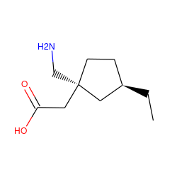 CC[C@@H]1CC[C@](CN)(CC(=O)O)C1 ZINC000033966195