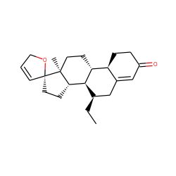 CC[C@@H]1CC2=CC(=O)CC[C@@H]2[C@H]2CC[C@@]3(C)[C@@H](CC[C@@]34C=CCO4)[C@@H]21 ZINC000261175340