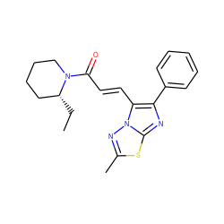 CC[C@@H]1CCCCN1C(=O)/C=C/c1c(-c2ccccc2)nc2sc(C)nn12 ZINC000026167223