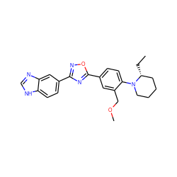 CC[C@@H]1CCCCN1c1ccc(-c2nc(-c3ccc4[nH]cnc4c3)no2)cc1COC ZINC000118839488