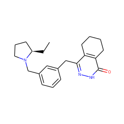 CC[C@@H]1CCCN1Cc1cccc(Cc2n[nH]c(=O)c3c2CCCC3)c1 ZINC000169165331