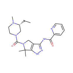 CC[C@@H]1CN(C(=O)N2Cc3c(NC(=O)c4ccccn4)n[nH]c3C2(C)C)CCN1C ZINC000114180958