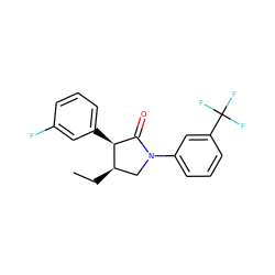 CC[C@@H]1CN(c2cccc(C(F)(F)F)c2)C(=O)[C@@H]1c1cccc(F)c1 ZINC000103190584