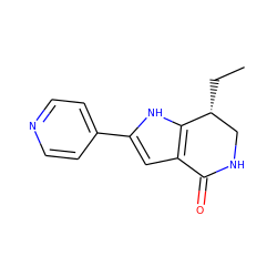 CC[C@@H]1CNC(=O)c2cc(-c3ccncc3)[nH]c21 ZINC000013979524