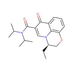 CC[C@@H]1COc2cccc3c(=O)c(C(=O)N(C(C)C)C(C)C)cn1c23 ZINC000095552223