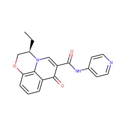 CC[C@@H]1COc2cccc3c(=O)c(C(=O)Nc4ccncc4)cn1c23 ZINC000095554727