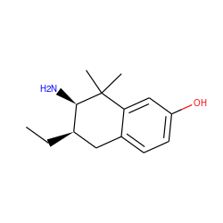 CC[C@@H]1Cc2ccc(O)cc2C(C)(C)[C@@H]1N ZINC000026839602