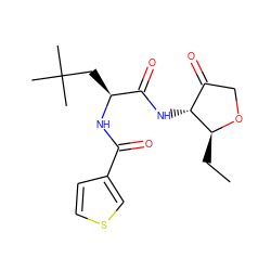 CC[C@@H]1OCC(=O)[C@H]1NC(=O)[C@H](CC(C)(C)C)NC(=O)c1ccsc1 ZINC000040891571