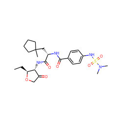 CC[C@@H]1OCC(=O)[C@H]1NC(=O)[C@H](CC1(C)CCCC1)NC(=O)c1ccc(NS(=O)(=O)N(C)C)cc1 ZINC000040411762