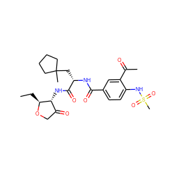 CC[C@@H]1OCC(=O)[C@H]1NC(=O)[C@H](CC1(C)CCCC1)NC(=O)c1ccc(NS(C)(=O)=O)c(C(C)=O)c1 ZINC000040919249