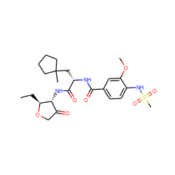 CC[C@@H]1OCC(=O)[C@H]1NC(=O)[C@H](CC1(C)CCCC1)NC(=O)c1ccc(NS(C)(=O)=O)c(OC)c1 ZINC000040409728