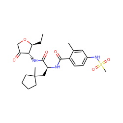 CC[C@@H]1OCC(=O)[C@H]1NC(=O)[C@H](CC1(C)CCCC1)NC(=O)c1ccc(NS(C)(=O)=O)cc1C ZINC000040935617