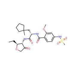 CC[C@@H]1OCC(=O)[C@H]1NC(=O)[C@H](CC1(C)CCCC1)NC(=O)c1ccc(NS(C)(=O)=O)cc1OC ZINC000040935352