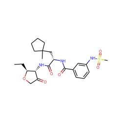 CC[C@@H]1OCC(=O)[C@H]1NC(=O)[C@H](CC1(C)CCCC1)NC(=O)c1cccc(NS(C)(=O)=O)c1 ZINC000040934173