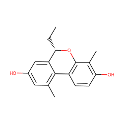 CC[C@@H]1Oc2c(ccc(O)c2C)-c2c(C)cc(O)cc21 ZINC000028571839