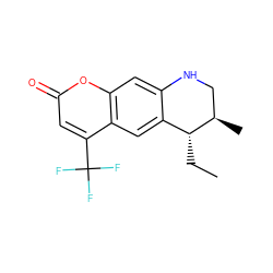 CC[C@@H]1c2cc3c(C(F)(F)F)cc(=O)oc3cc2NC[C@H]1C ZINC000100827339