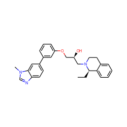 CC[C@@H]1c2ccccc2CCN1C[C@H](O)COc1cccc(-c2ccc3ncn(C)c3c2)c1 ZINC000220891975