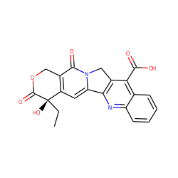 CC[C@]1(O)C(=O)OCc2c1cc1n(c2=O)Cc2c-1nc1ccccc1c2C(=O)O ZINC000028004966