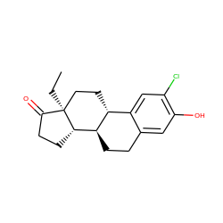 CC[C@]12CC[C@@H]3c4cc(Cl)c(O)cc4CC[C@H]3[C@@H]1CCC2=O ZINC000035839279