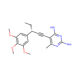 CC[C@H](C#Cc1c(C)nc(N)nc1N)c1cc(OC)c(OC)c(OC)c1 ZINC000045283407