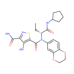 CC[C@H](C(=O)NC1CCCC1)N(C(=O)c1snc(C(N)=O)c1N)c1ccc2c(c1)OCCO2 ZINC000004388330