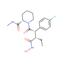 CC[C@H](C(=O)NO)[C@H](C(=O)N1CCCC[C@H]1C(=O)NC)c1ccc(Cl)cc1 ZINC000034801778