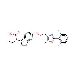 CC[C@H](C(=O)O)[C@@H]1CCc2cc(OCCc3nc(-c4c(F)cccc4F)oc3C)ccc21 ZINC000028566054