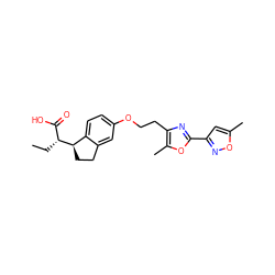 CC[C@H](C(=O)O)[C@@H]1CCc2cc(OCCc3nc(-c4cc(C)on4)oc3C)ccc21 ZINC000028563989