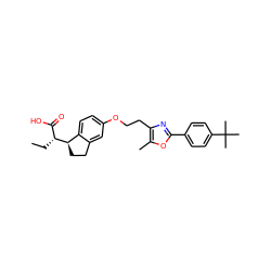 CC[C@H](C(=O)O)[C@@H]1CCc2cc(OCCc3nc(-c4ccc(C(C)(C)C)cc4)oc3C)ccc21 ZINC000028566283