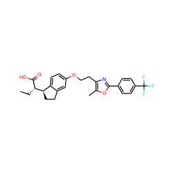 CC[C@H](C(=O)O)[C@@H]1CCc2cc(OCCc3nc(-c4ccc(C(F)(F)F)cc4)oc3C)ccc21 ZINC000028565666