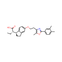 CC[C@H](C(=O)O)[C@@H]1CCc2cc(OCCc3nc(-c4ccc(C)c(C)c4)oc3C)ccc21 ZINC000028565695