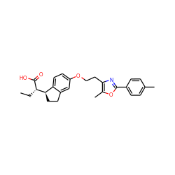 CC[C@H](C(=O)O)[C@@H]1CCc2cc(OCCc3nc(-c4ccc(C)cc4)oc3C)ccc21 ZINC000028563441