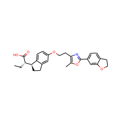 CC[C@H](C(=O)O)[C@@H]1CCc2cc(OCCc3nc(-c4ccc5c(c4)OCC5)oc3C)ccc21 ZINC000028563589