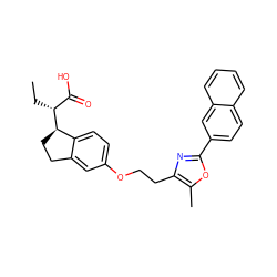 CC[C@H](C(=O)O)[C@@H]1CCc2cc(OCCc3nc(-c4ccc5ccccc5c4)oc3C)ccc21 ZINC000028566015