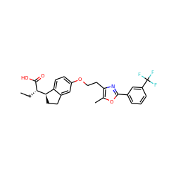 CC[C@H](C(=O)O)[C@@H]1CCc2cc(OCCc3nc(-c4cccc(C(F)(F)F)c4)oc3C)ccc21 ZINC000028565565