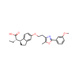 CC[C@H](C(=O)O)[C@@H]1CCc2cc(OCCc3nc(-c4cccc(OC)c4)oc3C)ccc21 ZINC000028566313